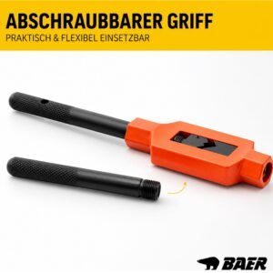 BAER Windeisen 1½ Gewindebohrer M1–M12, UNC/UNF/BSW/BSF 1/16–½ G1/8 DIN1814 - Image 4