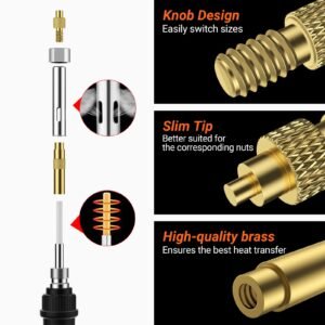 Gewindeeinsätze Lötspitzen Set, Preciva Lötspitzen Gewindeeinsatz Set, 6tlg. Lötspitzen für Gewindeeinsatz + 130tlg. Gewindeeinsätze M2/M3/M4/M5/M6/M8 - Image 4