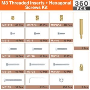 Gewindeeinsätze Lötspitzen Set, Preciva M3 Gewindeeinsatz Lötspitzen Set mit M3 Schrauben Muttern Sortiment Set - Image 4