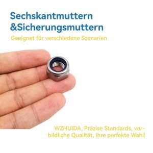 WZHUIDA 430 Stück Selbstsichernde Muttern und Sechskantmuttern Sortiment, Edelstahl Sicherungsmuttern Set Kontermuttern Sechskant Schraubenmuttern, M2 M3 M4 M5 M6 M8 M10 M12 DIN985 DIN934 - Image 4